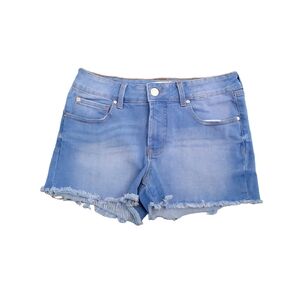 BOOTLEGGER Sky Blue Distressed Denim Shorts Size 30 Waist